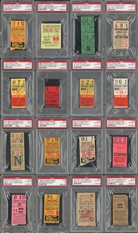 1950-54 Baseball Ticket Stub Collection Featuring HR Tickets From Mantle, DiMaggio, Robinson And Musial - Lot of 31 (PSA)- 